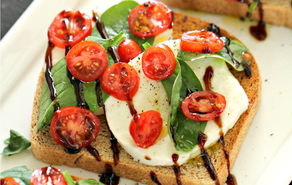 Passion Fruit Drizzle Caprese Toast